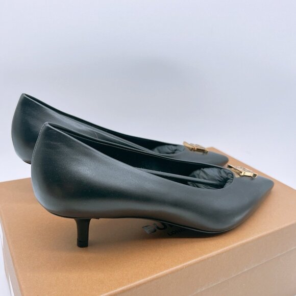 BURBERRY Women's EZRA 40 TB Pumps Low Heel Black Leather EU 39 US 9 - Picture 9 of 16